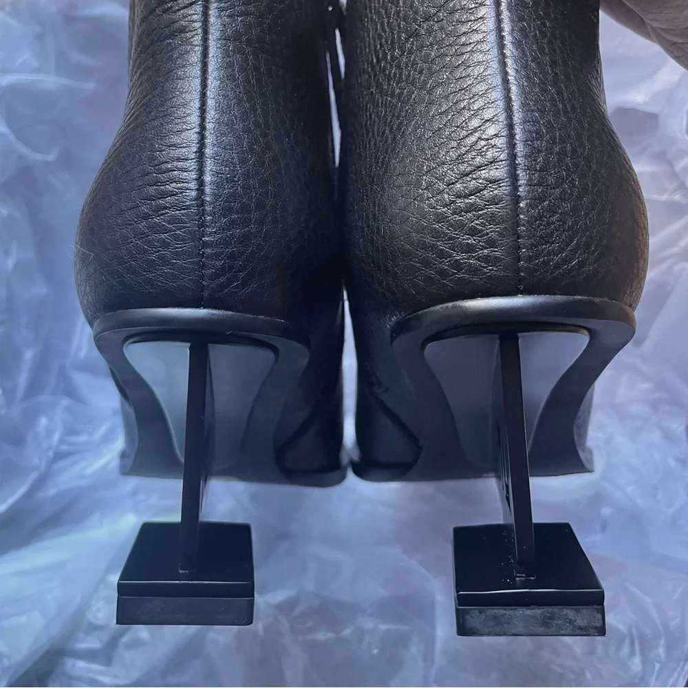 UNITED NUDE Brand New UN Bootie MD Black Cutout Wedge Heel Nappa Leather NIB